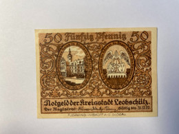 Allemagne Notgeld Leobschultz 50 Pfennig - Collections