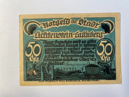 Allemagne Notgeld Lichtenstein 50 Pfennig - Collections