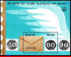Ref. BR-1782 BRAZIL 1981 PHILATELY, PHILATELIC CLUB OF BRAZIL, , STAMP ON STAMP, MNH 1V Sc# 1782 - Ungebraucht