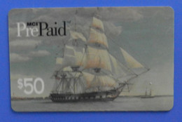 Canada USA MCI Prepaid $50 Ship Sailing Boat Veliero Barca Nave America - Schiffe