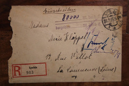 1929 Apolda La Courneuve France Einschreiben Deutsches Reich Allemagne Cover Germany Taxe - Storia Postale