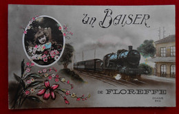 CPA Fantaisie  - Un Baiser De Floreffe Avec Train - Floreffe