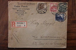 1931 Wiesbaden La Courneuve France Deutsches Reich Allemagne Cover Germany Einschreiben Nothilfe - Lettres & Documents