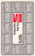 Coca-Cola Calendar Taschenkalender Calendario 1975 USA - Small : 1971-80