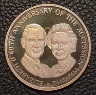 Turks And Caicos Islands 20 Crowns 1993  "Queen And Prince Philip"  (Silver - Proof) - Turcas Y Caicos (Islas)