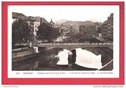 SPAIN ESPANA BILBAO PUENTE DE LA MERCED Y RIA PONT DE LA MERCED Y RIA L ROISON MORE SPAIN LISTED!! - Vizcaya (Bilbao)