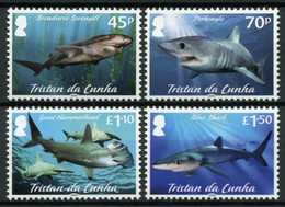 Tristan Da Cunha 2020 - Faune Marine, Requins - 4 Val Neufs // Mnh - Tristan Da Cunha