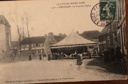 La Côte De Granit Rose 2145 Penvenan La Place De L'église Obtenu Sur Plaques   Photographique  Guilleminot  P Guirec - Penvénan