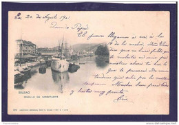 SPAIN ESPANA BILBAO MUELLE DE URIBITARTE USED 1901 VERY LIGHT CREASE Nº 829 DOS NON DIVISE MORE BILBAO & SPAIN LISTED - Vizcaya (Bilbao)