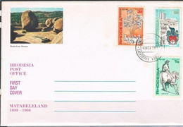 RHODESIA Fdc 4 NOV 1968 RHODES GRAVE MATOPOS MATABELELAND 1893-1968 VERY FINE - Rhodesien & Nyasaland (1954-1963)