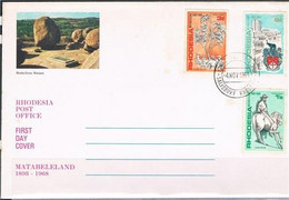 RHODESIA Fdc 4 NOV 1968 RHODES GRAVE MATOPOS MATABELELAND 1893-1968 VERY FINE - Rhodesia & Nyasaland (1954-1963)