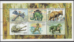 Central African Republic 1998, Dinosaurs, M/S Of 6v, MNH** - Vor- U. Frühgeschichte