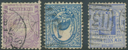 NEW SOUTH WALES 1888/97 1d Sydney, 2d Emu + 2d QV VARIETY ALL INVERTED WATERMARK - Usados