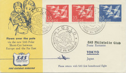 NORWAY 1957 First Direct Flight "OSLO - TOKYO Via NORDPOL" First Flight With SAS - Storia Postale