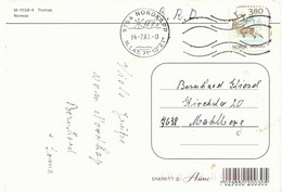 NORWEGEN 1988, 3,80 (Kr.) Ren (Rangifer Tarandus) EF Auf AK Mit NORDKAP-STEMPEL - Covers & Documents