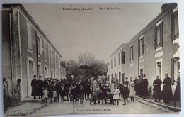 Carte Postale Lencouacq Rue De La Gare Animée - Autres Communes