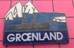 915c Pin's Pins / Beau Et Rare / THEME : SPORTS / CANOE ESKIMOS Cherchant Un Cinéma ? GROENLAND - Kanu