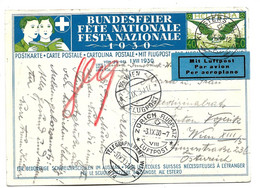 CH332a / SCHWEIZ - PRO PATRIA - 1930. Flugpostkarte, Zumstein 661 (Knabe Auf Der Schulbank. Nach Österreich Ex Klosters - Brieven En Documenten