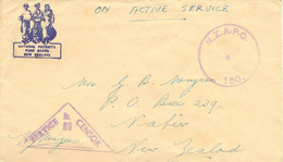 NEW ZEALAND "N.Z.A.P.O. 4 150." Viol. CDS + Triangle SERVICE No. 69 CENSOR WWII - Briefe U. Dokumente