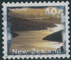 NEUSEELAND 1996 40C Tory Channel Gest. ABART: Fehlende Text "MARLBOROUCH SOUNDS" - Errors, Freaks & Oddities (EFO)