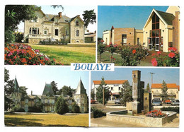 CP DEPT 44  BOUAYE L'HOTEL DE VILLE LE CHATEAU DU BOIS DE LA NOE LA FONTAINE DES ECOPPES - Bouaye