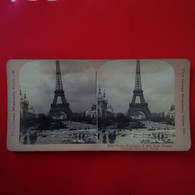 PHOTO STEREO LA TOUR EIFFEL EXPOSITION 1900 - Stereoscopio