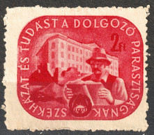 National Association Farmers FÉKOSZ HUNGARY 1947 Culture Center Build Charity Label Cinderella Vignette / Peasant Book - Dienstzegels