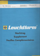 FRANCIA SUPLEMENTO LEUCHTTUR HOJAS CON ESTUCHES HAWID AÑO 2004 LIQUIDACIÓN.( E. S.G.F.) - 2000-2009