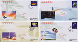 CHINA 2002-12 ShenZhou-4 Unmanned Launch /Control /Recovery Space 4X Covers - Asia