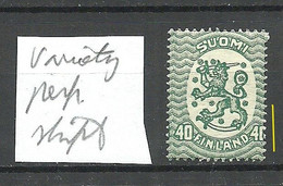 FINLAND FINNLAND 1929 Michel 129 W B * Error Variety Abart Perforation Shift Perf Cutting "40" - Variétés Et Curiosités