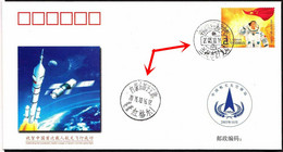 CHINA 2003-10-16 ShenZhou-5 Recovery,JSLC & SiZiWang 2X PostMark Space With Two Poatmark - Asia