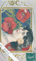 Illustrateur  Beraud, Visage De Femme, Coquelicot - Beraud