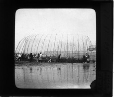 360-18-22 - SEINE MARITIME - DIEPPE - LA PÊCHE AUX FILETS -  Plaque Photo Fin 19e Début 20e - Unique à Saisir. - Plaques De Verre