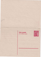 SAAR   ENTIER POSTAL/GANZSACHE/POSTAL STATIONARY CARTE AVEC REPONSE - Entiers Postaux