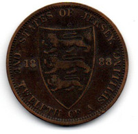 Jersey 1/12 Shilling 1888 Victoria TB+ - Jersey