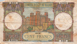 Billet, Maroc, 100 Francs, 1946, 1946-06-18, KM:20 - Morocco