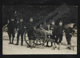 Cp Photo  Soldats  Et Canon  Au Camp De La Braconne 1918   En Charente - Oorlog 1914-18