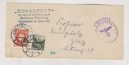 SLOVAKIA. 1942 BRATISLAVA Newspaper Banner Censored To Austria Germany - Lettres & Documents