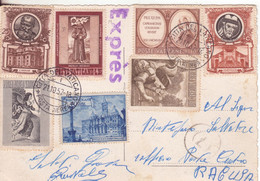 8-Vaticano-Bella Affrancatura Con 7 Francobolli-v.1957 X Espresso Su Cartolina Di Roma X Ragusa-Sicilia - Andere & Zonder Classificatie