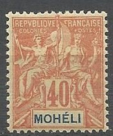 MOHELI N°  10 NEUF*  CHARNIERE Centrage TTB / MH - Nuevos