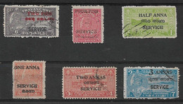 INDIA - TRAVANCORE - COCHIN 1949 - 1951 OFFICIALS TO 3a On 7ch BETWEEN SG O1f And SG O6dd FINE USED Cat £17+ - Travancore-Cochin