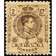 ES267CF-LPCTAN.España.Spain. Espagne.Rey ALFONSO Xlll.tipo Medallon.1909/22(Ed 267* )con  Charnela - Nuevos