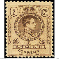 ES267CF-LFT**267STAN.España.Spain. Espagne.Rey ALFONSO Xlll.tipo Medallon.1909/22(Ed 267* )con  Charnela - Nuevos