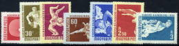 HUNGARY 1958 European And World Sports Championships Set Of 7 MNH / **.  Michel; 1542-48 - Unused Stamps