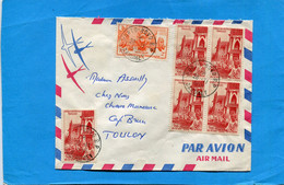 MARCOPHILIE-lettre- DAHOMEY-cad-Porto Novo-1958- 6 Stamps+N°35   Bloc De 4-AO F-pour Françe - Briefe U. Dokumente
