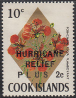 Cook Islands 1968 MH Sc #B4 10c + 2c Poinciana Regia Flamboyant Flowers Hurricane Refief - Cookeilanden