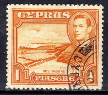 Cyprus 1938 - 51  KGV1 1pi  Orange Used SG 154 ( J842 ) - Chypre (...-1960)