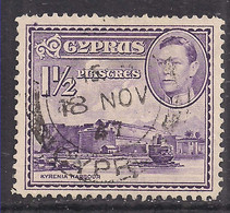 Cyprus 1938 - 51 KGV1 1 1/2pi Kyrenia Harbour Used SG 155a ( H900 ) - Chypre (...-1960)