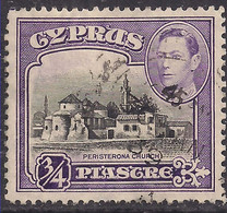 Cyprus 1938 - 51 KGV1 3/4pi Peristerona Church Used SG 153 ( H1153 ) - Chypre (...-1960)