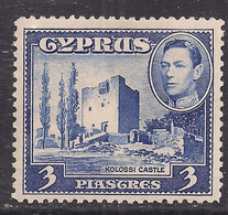 Cyprus 1938 - 51 KGV1 3pi Kolossi Castle MM SG 156a ( H956 ) - Chypre (...-1960)